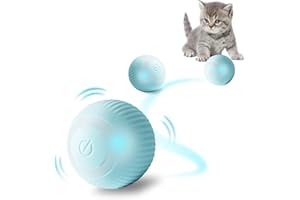 FAMINI Interaktives Katzenspielzeug Elektrisch Ball , 360° Selbstdrehender Elektrisch Ball , USB Wiederaufladbares Katzenball mit LED-Licht , Intelligence Katzenspielzeug Stimulierung Jagdtriebs für Katzen