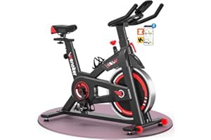 Wenoker Exercise Bike APP Compatible, Indoor Cycling Spin Bike for Home Gym Use with LCD Display&Tablet Holder, Fitness Bike Exercise Equipment Cardio Training Machine