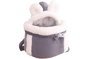 SIMIDUNEUR Pet Carrier Backpack, Cozy Adjustable Pet Front Backpack Cats Safety Carrier Travel Bag, Super Cute, Easy-Fit Traveling Hiking Camping for Puppies, Small Dogs & Cats,Light Grey,26*20*25 CM