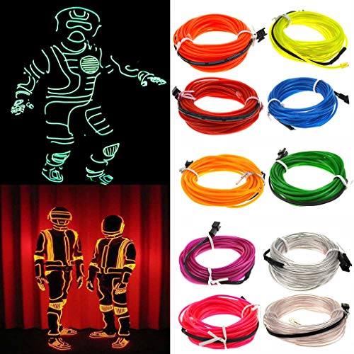 Preisvergleich Produktbild bloatboy Flexible LED Light EL-Drahtschnur-Streifen - 5M, Weihnachtsfeier Halloween Rope Glow Decor Neon Licht USB Controller (Blau)