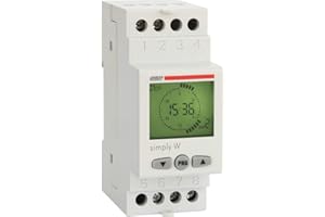 VEMER VE513800 SIMPLY-W - Interruttore Orario Digitale, Timer con Programmazione Settimanale, 2 Moduli Din, Grigio