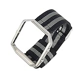 schwarz / grau deluxe premium robust exotische Nylon Herren-Armbanduhr Band Armband für Fitbit Blaze