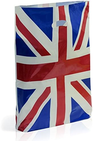 Union Jack Standard Plastic Carrier Bag Small 10" x 12" + 3" Pack of 200 Reusable Retail Market Traders Fashion Carriers