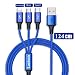 Produktbild Multi USB Kabel, 3 in 1 Mehrfach Universal Kabel mit USB C Kabel und Micro USB Kabel, 1.24M Nylon Mobiles USB Kabel für alle Smartphone, Samsung Galaxy S9 S8, Huawei P20 Honor 8X, Sony, Moto Mehr