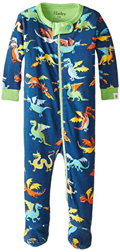 Hatley Baby-Boys Infant Footed Coverall -Dragons Pyjama Set, Blue, 9-12 Months (Manufacturer Size:6-12 Months)