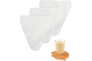 FOREVAT Nussmilchbeutel 3 Stück, 30 * 30 CM Lebensmittelqualität Passiertuch, Beutel Wiederverwendbar Abseihtuch mit Kordelzug, für Käse Fruchtsaft Kaffee Gemüsesaft (Dreiecksform)