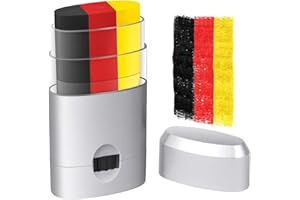 ALIIP Face Paint, Regenbogen Gesichtfarbe Regenbogen Schminkstift, Deutschland Schminkfarben Schwarz, Gelb, Rot Kinderschminken, für Fasching, Halloween, Karneval