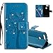 Produktbild COTDINFOR Huawei Honor 8 Hülle für Mädchen Elegant Retro Premium PU Lederhülle Handy Tasche mit Magnet Standfunktion Schutz Etui für Huawei Honor 8 Blue Wishing Tree with Diamond KT.