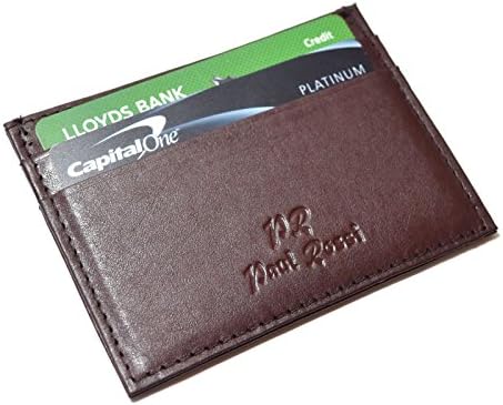 Black Leather Men's Small Id Credit Card Wallet Holder Slim Pocket Case by Paul Rossi