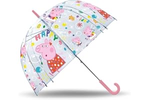PEPPA PIG Kids Euroswan - Parapluie transparent Cloche 19" Peppa Manual, multicolore (PP17100), multicolore, Única, Parapluie cloche « Reason » : « The 'style' attribute refers to the distinctive design