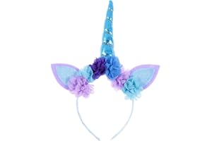 Nishine Diadema de cuerno de unicornio para bebés y niñas, unicornio fiesta de cumpleaños, recuerdo Hollween Cosplay Tiara de unicornio para mujer, diadema