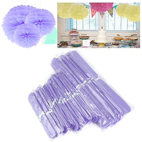 30er Lila Papier PomPom Blumen Kugel 20/25/37cm Hochzeit Garten Wohnung Fest Feier Party Geburtstag Deko