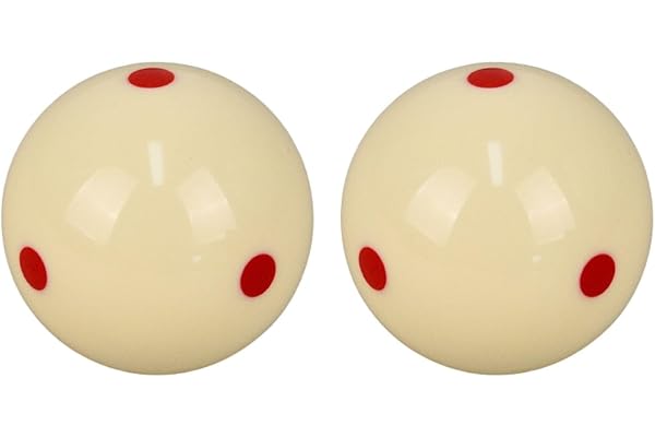 TriUnytion Biljardbollar vit, 2 stycken 57,2 mm Billiard kula harts röd punkt biljardkö boll biljardbord träningsboll