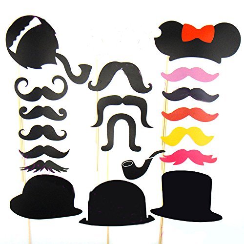 Neu 58 Tlg. Party Foto Verkleidung Schnurrbart Lippen Brille Krawatte Hüten Photo Booth Props Set Hochzeit Party Keine Notwendigkeit durch selbst einfügen - 2