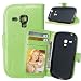 Produktbild Nancen Compatible with Handyhülle Galaxy S3 Mini / I8190 Lederhülle Style Acht Farbe Weich PU Flip Case Ledertasche/Schutz Etui, Karten Slot Foto Wallet Hülle