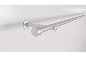 Market-Alley Gardinenstange, Vorhangstange, metall, Durchmesser: 16mm/19mm, Silber/Gold/Edelstahl, 1/2-läufig, mit Endstück, ohne Ringe (240cm ; Silber ; 1-läufig ; 16mm ; Primel)