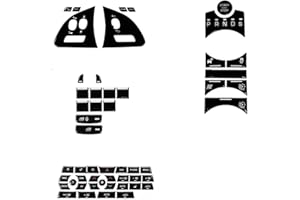 UEGVJIAS Compatible With Jaguar For XF X250 XK XKR XJ XJL X351 Black Button Sticker Car Interior Refinishing Trim Cover Dashboard Center Console(O for set)