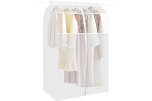 Cexovo Housse de Rangement Penderie housse de Tringle à Vêtements en PEVA 80x50x120cm Housse Protection Housse Rangement Anti-Poussière Housse de Vêtement avec Fermetures éclair pour Vêtement,Costume