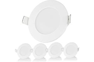 Sweet Led Lot de 5 Spots Encastrables Plats 5W IP44, Luminaires de Salle de Bain, 230V Blanc Froid 6500K, Spots de Plafond, Spot LED Encastrable pour Salle de Bain