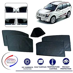 Auto Pearl Z Black Window Plug-in Half Sun Shades Car Curtain for - Xuv 500 2015 - Set of 6 Pcs