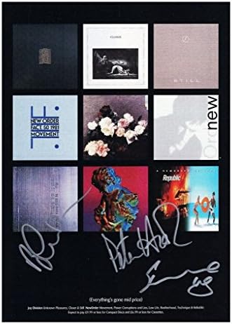 New Order Joy Division Autographed Signed A4 21cm x 29.7cm Photo Poster