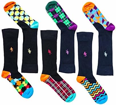 Quiet Rebellion - Sextet Men's Socks (6 pairs), Luxury Combed Cotton Office Socks Embroidered Emblem (Large (UK 9-13), Defiant)