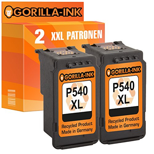 Gorilla-Ink® 2 Druckerpatronen XXL remanufactured für Canon PG-540 XL Pixma MX 435 MX 454 MX 455 MX 475 MX 515 MX 524 MX 525 MX 535