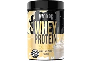 Warrior Whey Protein Powder 500g - Up to 36g* Protein per Shake – Low Sugar - Muscle Growth and Recovery Drink - Amazing Taste - 20 Servings - GMP Certified (Vanilla Milkshake)