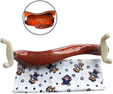 Esound 1/2 New Deluxe Maple Wood Violin Shoulder Rest Adjustable Fiddle Holder (Stripe Maple)