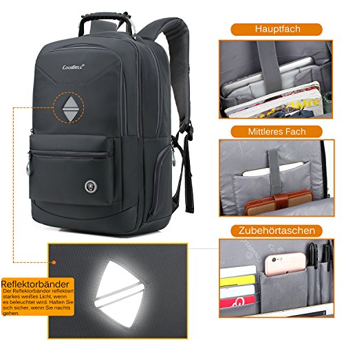 CoolBell 18 4 Zoll Rucksack Laptop Tasche Reise Rucksack wasserdicht Wandern Knapsack Sch tzende Tagesrucksack passen 15-17 3 Zoll Laptop f r Dell H reviews CoolBell 18 4 Zoll Rucksack Laptop Tasche Reise Rucksack wasserdicht Wandern Knapsack Sch tzende Tagesrucksack passen 15-17 3 Zoll Laptop f r Dell H