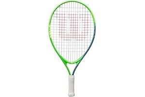Wilson Raqueta de Tenis Slam Jr 19, Proporciona Resistencia Ligera y Control Sin Esfuerzo, Dimensiones Amigables para Niños, Lista para Juego de Alto Rendimiento, Color: Azul, Tamaño: 19