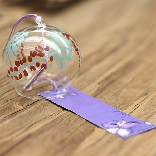 Japanische Windspiel Wind Glocken Handgemachtes Glas Geburtstagsgeschenk für Zu Hause Oder Geschenk für Den Valentinstag Dekorationsstile Küche Dekorationsstile Spa Dekorationsstile Dekorationsstile Dekorationsstile Deko Garten Gartenzwerg Mit Fenster (Wisteria - 3