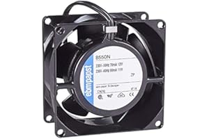 Easyricambi Ventilatore assiale EBM PAPST 8550N Struttura e Ventola in Metallo 80x80x38mm Alte Temperature Fino a 70°C per Stufa a Pellet