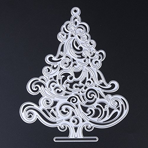 Demiawaking 1Pcs Weihnachtsbaum Schneiden Schablonen DIY Sammelalbum Dekor Papier Karten, Metall Buchzeichen , Metall Lesezeichen als Geschenk fuer Freunde