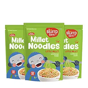 Slurrp Farm Little Millet Noodles ? No Maida, Not Fried, Vegan, 192 g Each (Pack of 3)