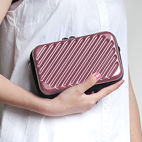 Ctbd Festplattenlaufwerk Tasche Kompakt Schutzhülle Reise Lagerung Tragetasche Tasche Tasche für Handy iPad Zubehör USB Kabel Power Banks Festplatte 2.5 „Portable External Device (Rose) - 5