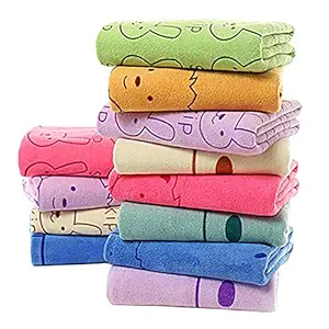 Mom Care Microfibre Bath Towels for Kids -Extra Soft/Quick Dry/ Strong Water Absorbent/Bathing Towel for Kids,Boys and Girls (Pack of 3) Multi Color L-50cm X B-100cm for 3 Years and Above