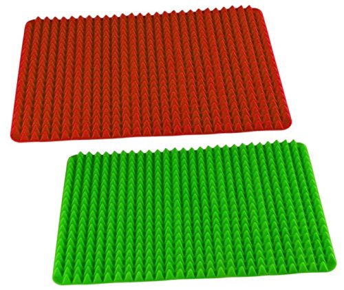 Silikon Backunterlage 40x29cm Backmatte Grün Silikon-Backfolie STAR-LINE® Diät-Backblech-Unterlage Backpapier Ausrollmatte Fettfrei-braten-Grillen Fettarm-Braten fettarm und gesund Kochen (BPA-frei)