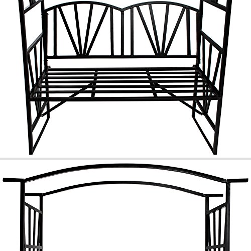 TecTake® Rankhilfe Rosenbogen Metall mit Bank Sitzbank Torbogen Rankgitter Laubengang schwarz - 3