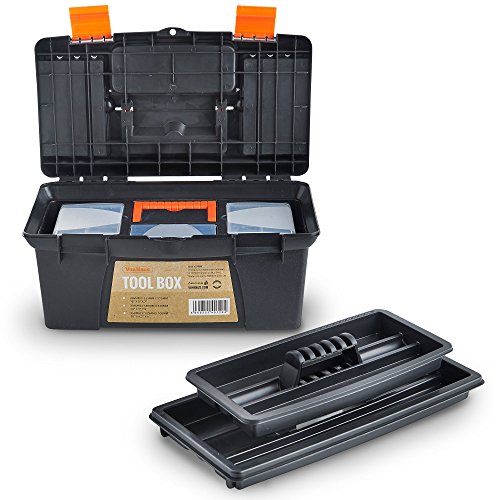VonHaus 3 teiliges Kunststoff Werkzeugkisten Werkzeugkasten Werkzeugkoffer Set - 3