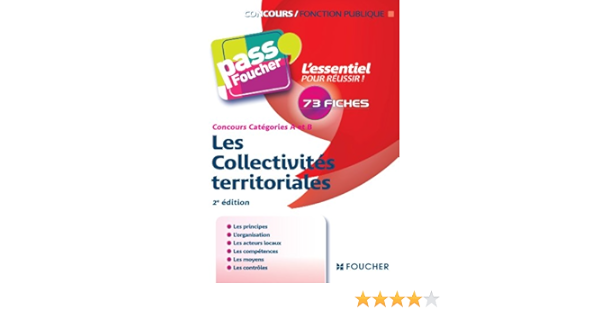 Amazon Fr Pass Foucher Les Collectivites Territoriales 2e Edition Poujade Bernard Cabannes Xavier Livres