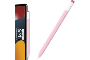 FAFALITHIC Coque Classique en Silicone Compatible avec Apple Pencil Pro & Apple Pencil 2ème Génération, Supporte la Charge Magnétique et Double Tap (Rose)