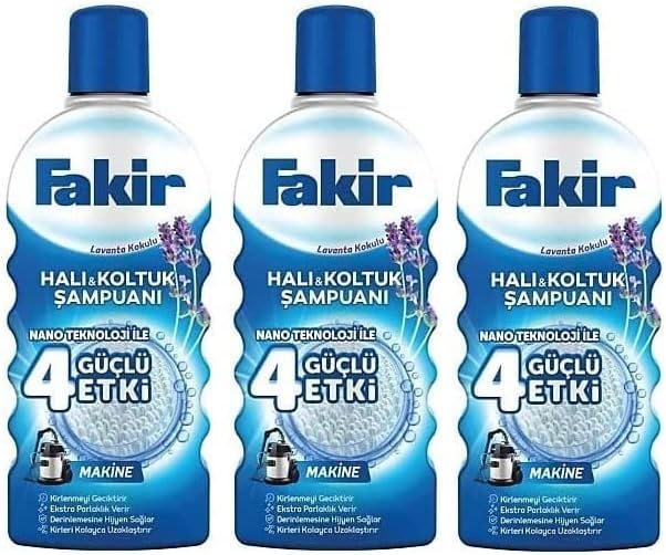 Fakir Halı Şampuanı Lavanta (Makineler için) 1000 ml x 3 Adet