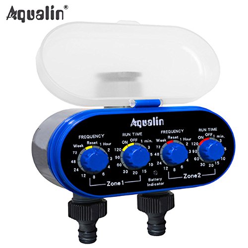Preisvergleich Produktbild Vinciann Elektrischer Timer Zeitschaltuhr Aqualin Bewässerung Bewässerung Garten 2 unabhängige Ausgänge