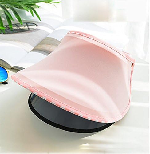 Strohhut NAN Hat Female Summer Retractable Big Ride Bicycle Empty Top Sunshade Korean Version Outdoor Cover Face Sunscreen UV Sun Hat Multicolor Optional (Color : Pink)
