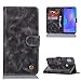 Produktbild Abuenora Hülle für Huawei Honor 8X Leder Tasche Handyhülle Schutzhülle Stoßfest Flip Case Klapphülle Ständer Brieftasche Ledertasche - Grau
