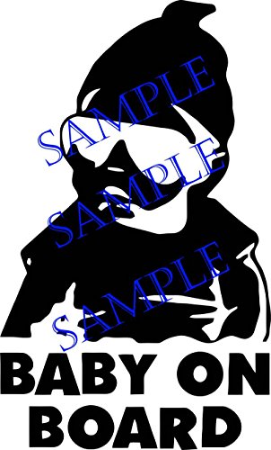 Vinyl Auto Aufkleber Baby on Board – Kind mit Sonnenbrille Hangover Film Stil für Fenster Entfernbarer Sticker DIY (15×11 cm) - 3