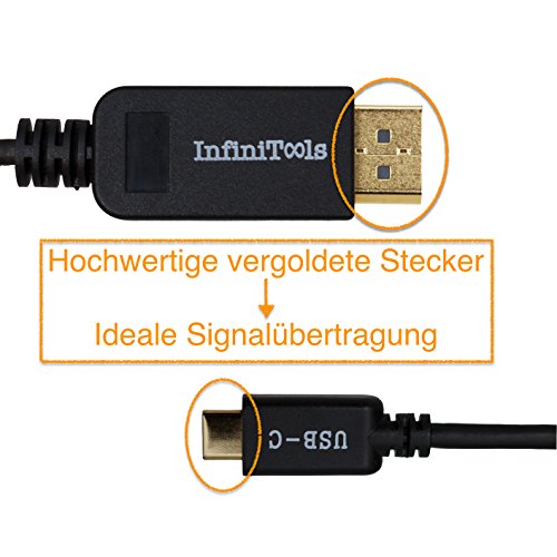 USB C zu DisplayPort Kabel 2m (4K@60Hz) – InfiniTools – USB 3.1 (Thunderbolt 3 kompatibel) , 2 Meter Länge – USB Type C auf DP, für MacBook Pro 2016 Macbook 12 Zoll, Samsung Galaxy S8, ChromeBook Pixel,… - 6