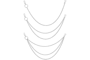 YPLonon Chaîne de Pantalons 3 Pièces Chaîne de Poche Hip Hop Chaîne pour Portefeuille Punk Porte-clé en Argent avec Deux Pinces pour Portefeuille de Ceinture de Pantalon de Jeans et Clés