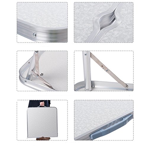 Ectxo Aluminium Campingtisch Rolltisch klappbar Partytisch Buffettisch Klapptisch 120x60x70cm - 2